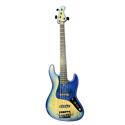 Used Bacchus Woodline Custom Trans Blue Electric Bass Guitar
