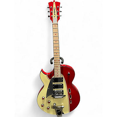 Used Backlund Rockerbox Deluxe Left Handed Red Hollow Body Electric Guitar