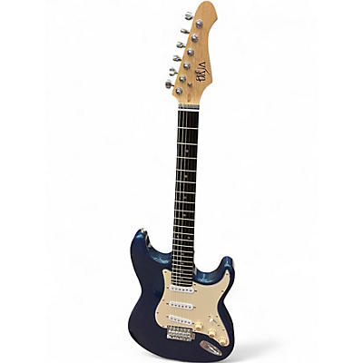 Used Baja S-Style Blue Sparkle Solid Body Electric Guitar