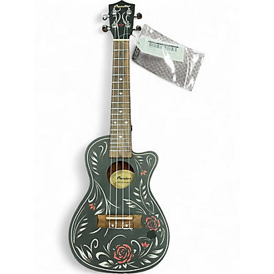 Used Bamboo U-23 FLOWERS&ROLL BLACK Ukulele