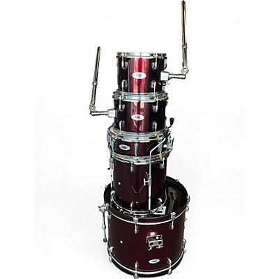 Used Basix Percussion 5 Piece BSX wine red Drum Kit
