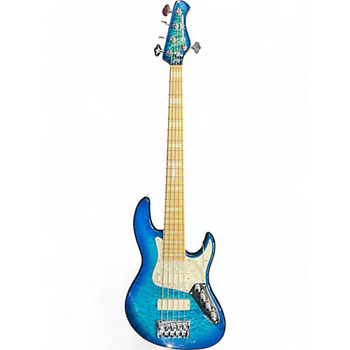 Bass Mods Used Bass Mods K524 Ocean Blue Maple Flame Electric Bass Guitar Ocean Blue Maple Flame