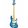 Used Bass Mods Used Bass Mods K524 Ocean Blue Maple Flame Electric Bass Guitar Ocean Blue Maple Flame