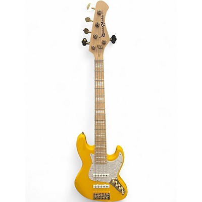 Used Bass Mods NATE PHILIPS SIGNATURE BASS Graffiti Yellow Electric Bass Guitar