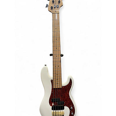 Used Basses Loaded 5 P White Electric Bass Guitar