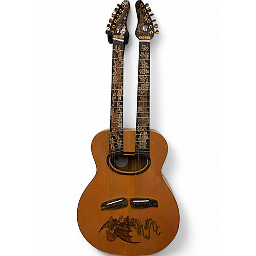 Used Blueberry Bat Grooves Double Neck Natural Acoustic Guitar Natural