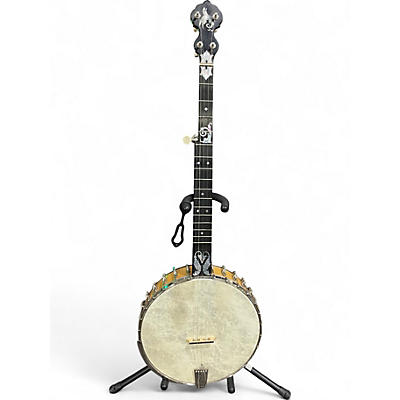Used Bob Flesher QUADRILLE Neon Green Banjo