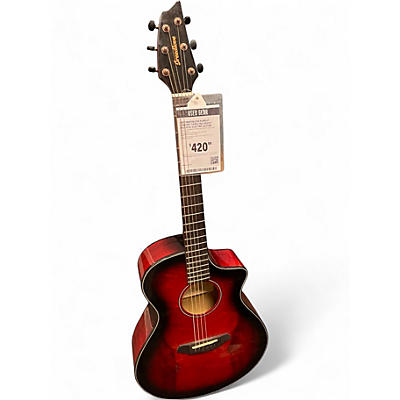 Used Breedlove Pursuit Concert Candy Red Burst Acoustic Electric Guitar