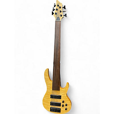 Used Brice 6STRFRETLESS Amber Electric Bass Guitar