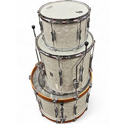 Used British Drum Co. 3 Piece Lounge marine white pearl Drum Kit