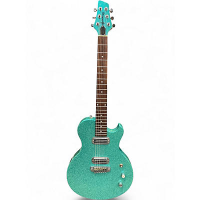 Used Brownsville Thug Sparkle Teal Solid Body Electric Guitar