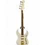 Used Burns Bison Model Bass White Electric Bass Guitar White