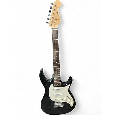 Used Burswood Strat style Black Solid Body Electric Guitar