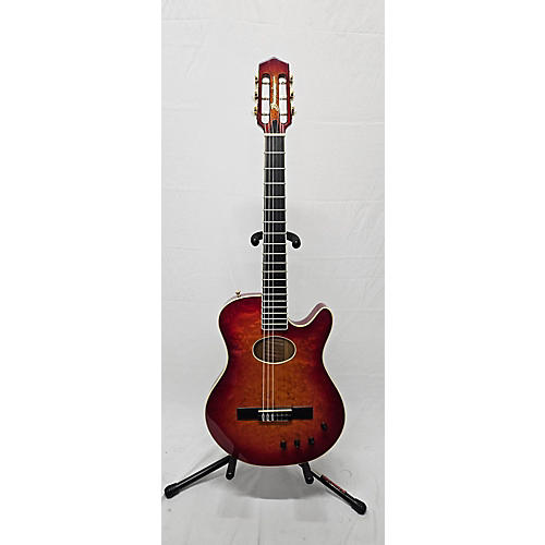 Buscarino Used Buscarino STARLIGHT CLASSICAL FIGURED CHERRY BURST Classical Acoustic Electric Guitar FIGURED CHERRY BURST