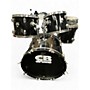 Used CB 5 Piece ACOUSTIC DRUM SET Black Drum Kit Black
