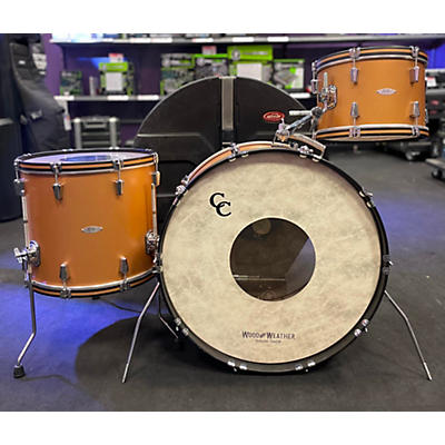 Used C&C Drum Company 3 piece MAPLE GUM SATIN GOLD Drum Kit