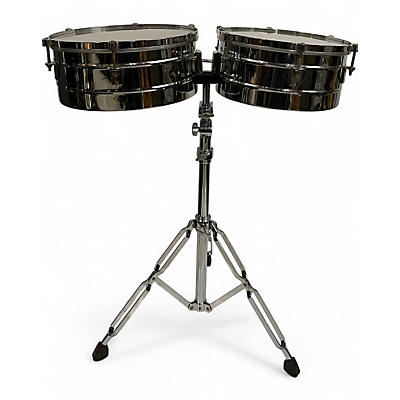 CP Used CP 13 & 14 inch timbale set with stand Timbales