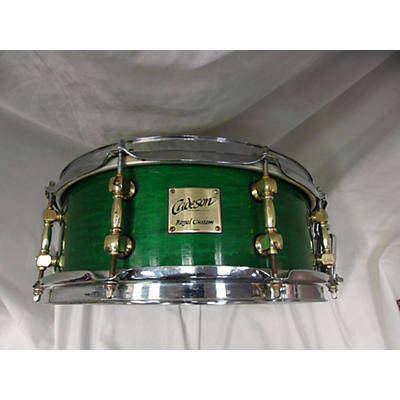 Used Cadeson 5X13 Royal Custom Maple/Walnut Drum Racing Green