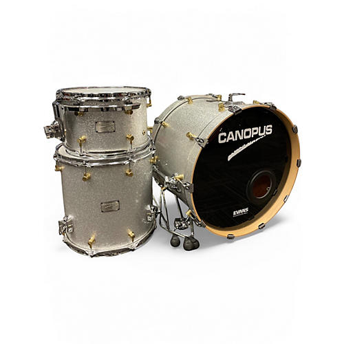 Used Canopus 3 Piece NV60-M2 Silver Sparkle Drum Kit Silver Sparkle