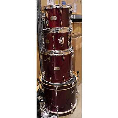 Used Canopus 4 piece YAIBI RED GLITTER Drum Kit