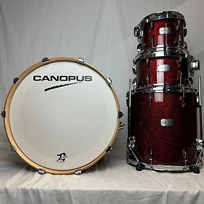 Used Canopus 4 piece Yaiba Red Sparkle Lacquer Drum Kit