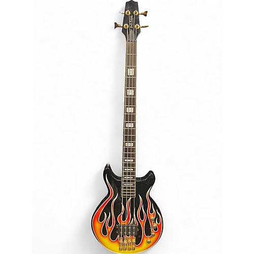 Carlo Robelli Used Carlo Robelli Hot Rod Active Bass Flames Electric Bass Guitar Flames