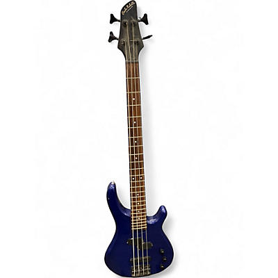 Used Carlo Robelli Platinum 4  Blue Electric Bass Guitar
