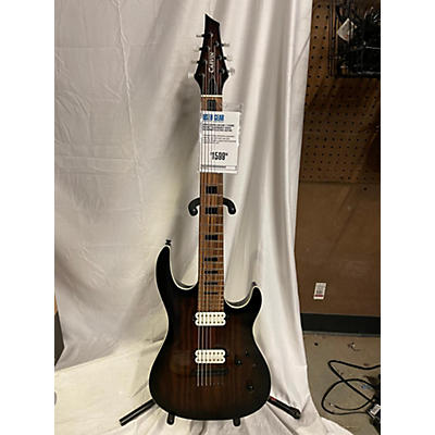 Carvin Used Carvin CUSTOM 7 STRING WALNUT BLACKBURST EDGES Solid Body Electric Guitar