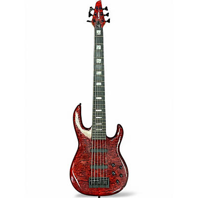 Used Carvin LB76 RED QUILT Electric Bass Guitar