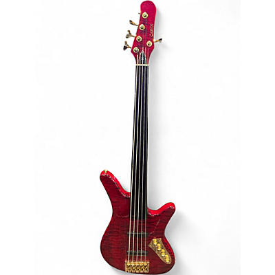 Used Carvin SB5000F Trans Red Electric Bass Guitar