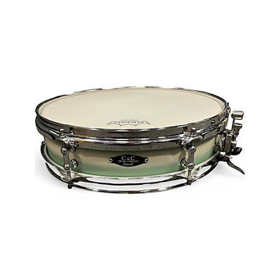 Used C&c 13in CUSTOM SNARE MENTA GREEN WHITE DUCO Drum