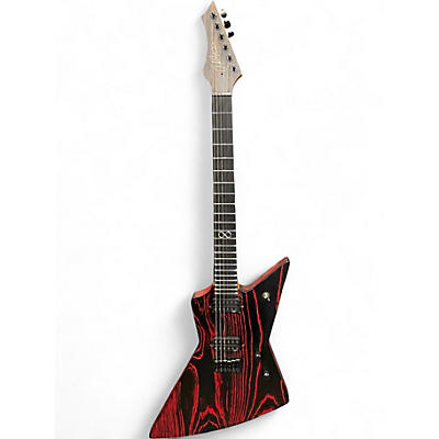 Used Chapman Ghost Fret Pro Red with Black and White Stripes Solid Body Electric Guitar