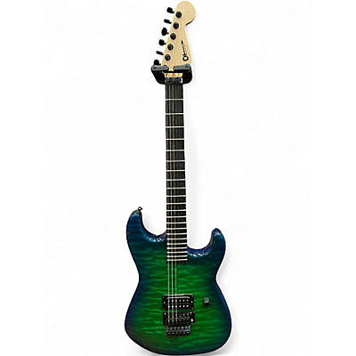 Used Charvel MASTER BUILT "RED" DAVE CHARVEL CUSTOM SHOP SAN DIMAS GREEN BLUE BURST Solid Body Electric Guitar
