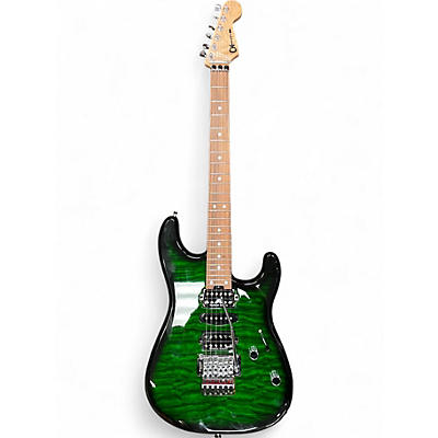 Used Charvel MJ San Dimas Style 1 HSH Transparent Green Burst Solid Body Electric Guitar