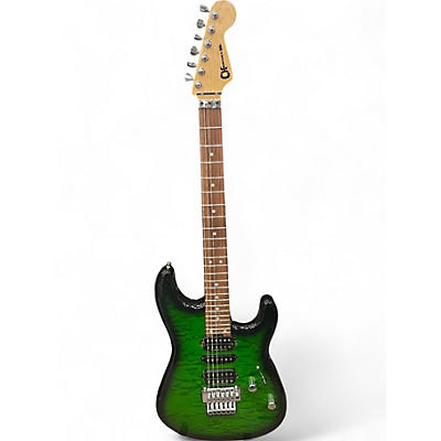 Used Charvel MJ San Dimas Style 1 Transparent Green Burst Solid Body Electric Guitar