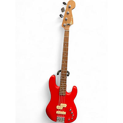 Used Charvel PM SD PJ IV MAH Satin Ferrari Red Electric Bass Guitar