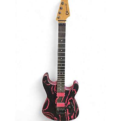 Used Charvel PRO MOD II BLACK & PINK Solid Body Electric Guitar