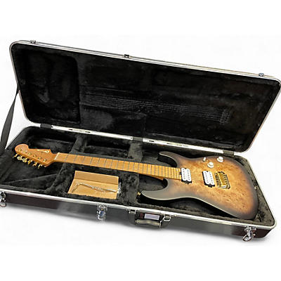 Used Charvel Pro-Mod DK24 HH 2PT CM Poplar Burl Transparent Black Burst Solid Body Electric Guitar