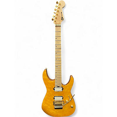 Used Charvel Pro Mod DK24 HH FR M Mahogany Quilt Maple Top Dark Amber Solid Body Electric Guitar