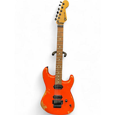 Used Charvel Pro Mod Relic San Dimas HH FR PF weathered orange Solid Body Electric Guitar