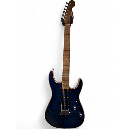 Used Charvel USA Select DK24 HSS 2PT CM QM Blue Burst Solid Body Electric Guitar Blue Burst