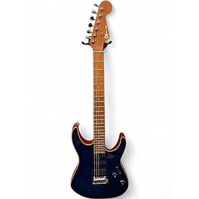 Used Charvel Usa Select DK24 HSS QM Blue Burst Solid Body Electric Guitar