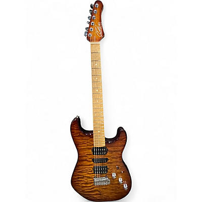 Used Chris Campbell 5a Strat 5a Quilt Dragonburst Solid Body Electric Guitar