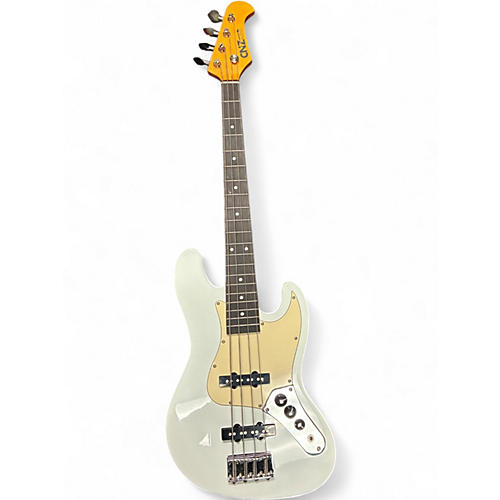 Used Cnz Audio J Style White Electric Bass Guitar White