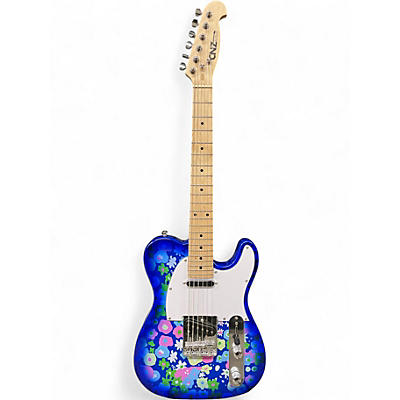 Used Cnz Audio TELECASTER BLUE FLOWERS Solid Body Electric Guitar