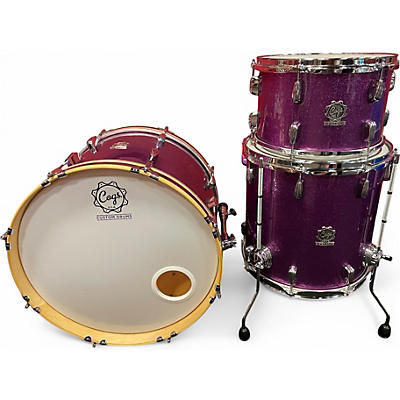 Used Cogs 3 Piece Custom Maple Purple Sparkle Drum Kit