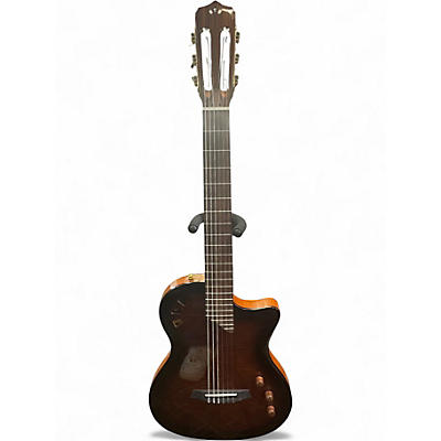 Used Cordoba Stage Brown Sunburst Classical Acoustic Electric Guitar