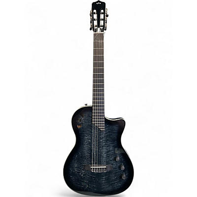 Used Cordoba Stage Nylon  Black and Silver Acoustic Electric Guitar