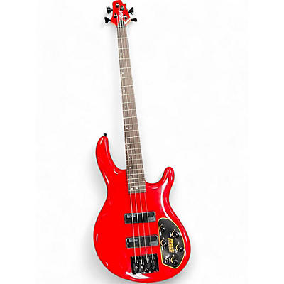 Used Cort C4 Deluxe Candy Apple Red Electric Bass Guitar