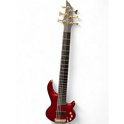 Used Cort Curbow 6 String Bass Red Electric Bass Guitar